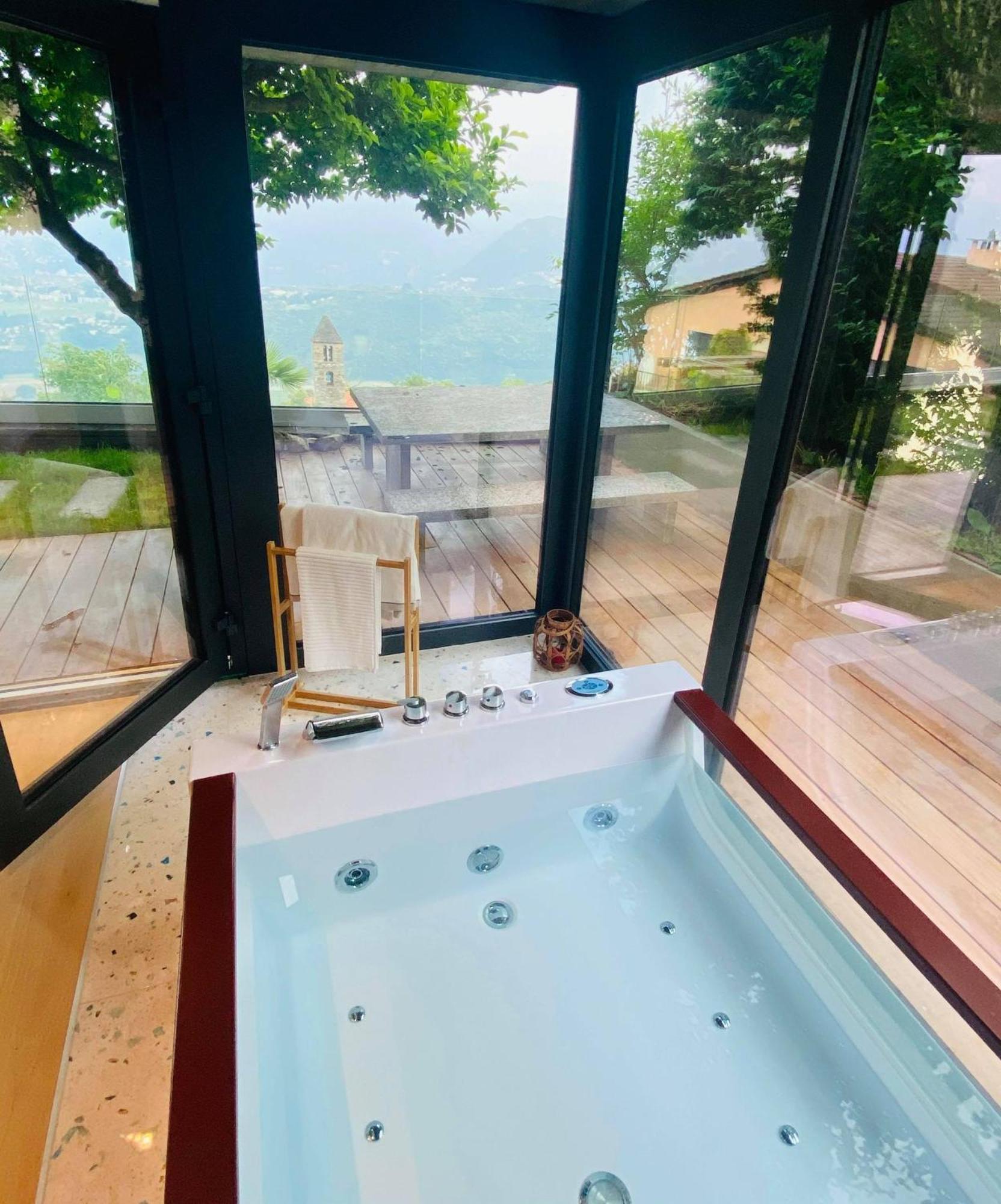 Family Suite With Garden And Amaizing View To Lugano Cademario Eksteriør billede