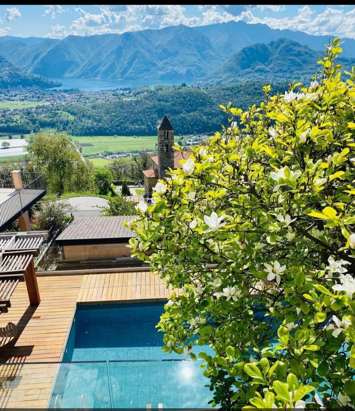 Family Suite With Garden And Amaizing View To Lugano Cademario Eksteriør billede